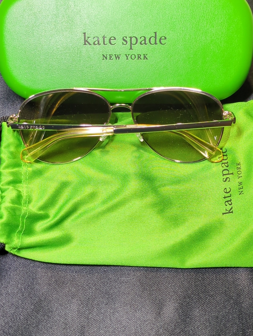 kate spade Green Gradient Aviator Sunglasses  In Pristine Condition NOW ONLY $78 - Picture 2 of 6